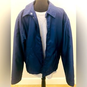 Old Navy bomber style jacket navy blue gray quilted lining full zipper. Large